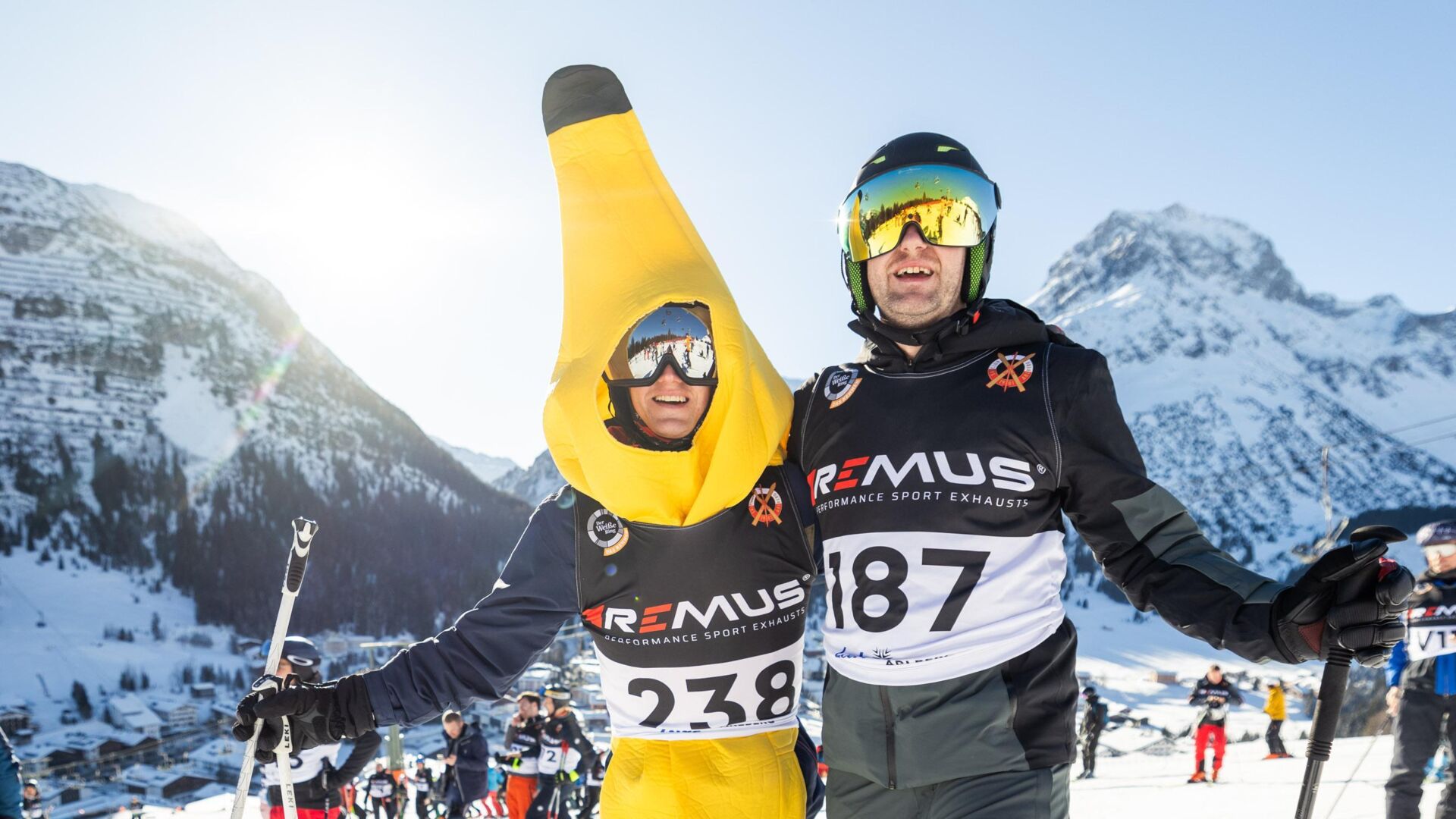 Zwei Teilnehmer von der WeiÃe Ring das Rennen