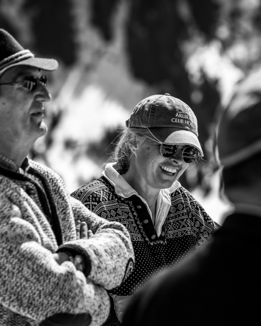 Teilnehmer beim Retro skitag