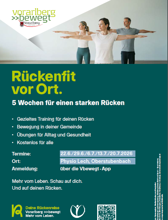 Plakat RÃ¼ckenfit vor Ort