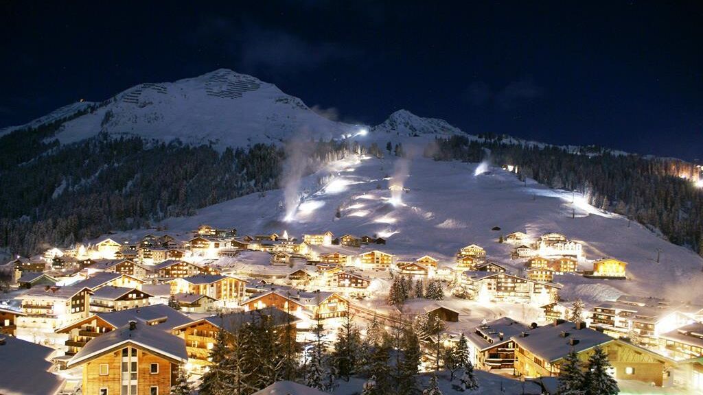 Nacht von Terrasse im Hotel Kristberg
