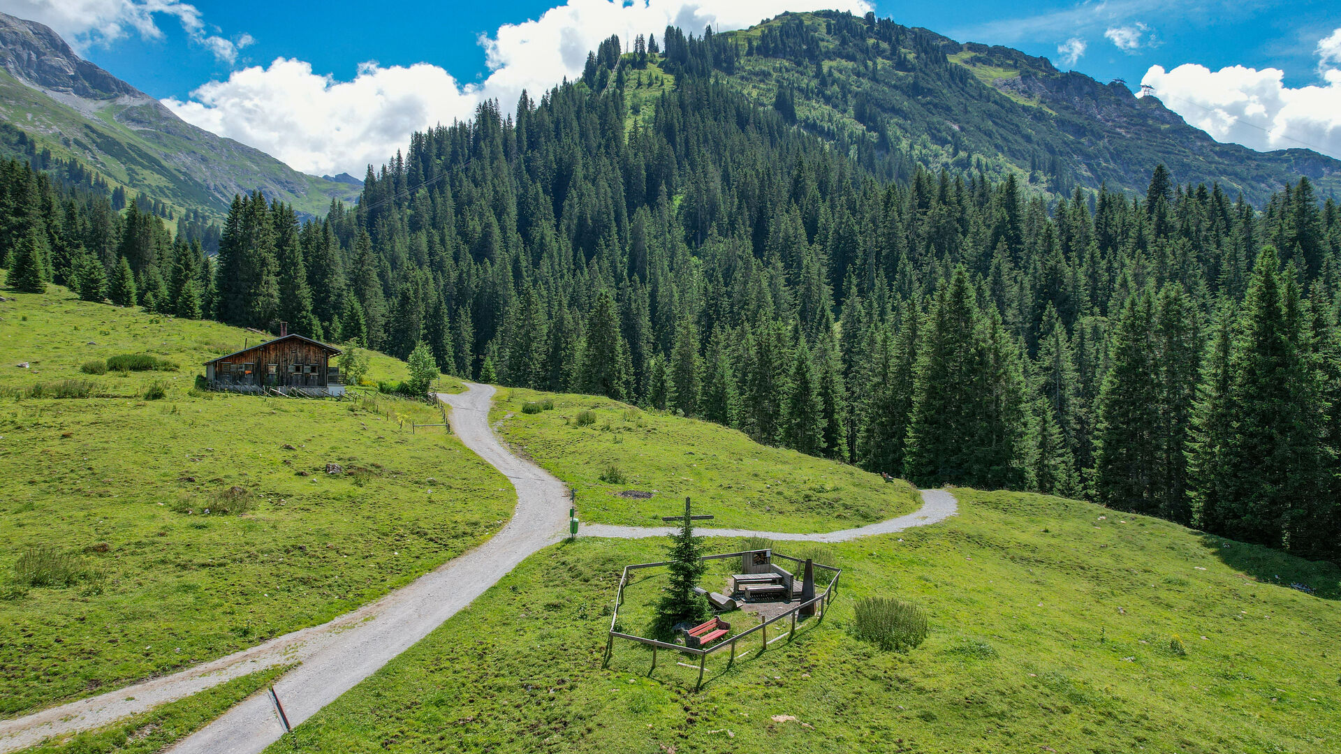 Grillplatz in Stubenbach mit Blick in Richtung Wöstersattel