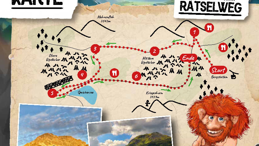 Karte mit der Raetselrally durch die Gipsloecher