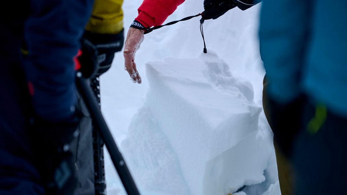 das Schneedeckenprofil wird analysiert