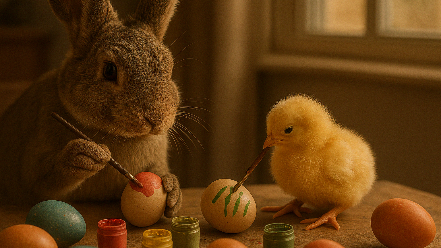 Bunny und Chick Painting