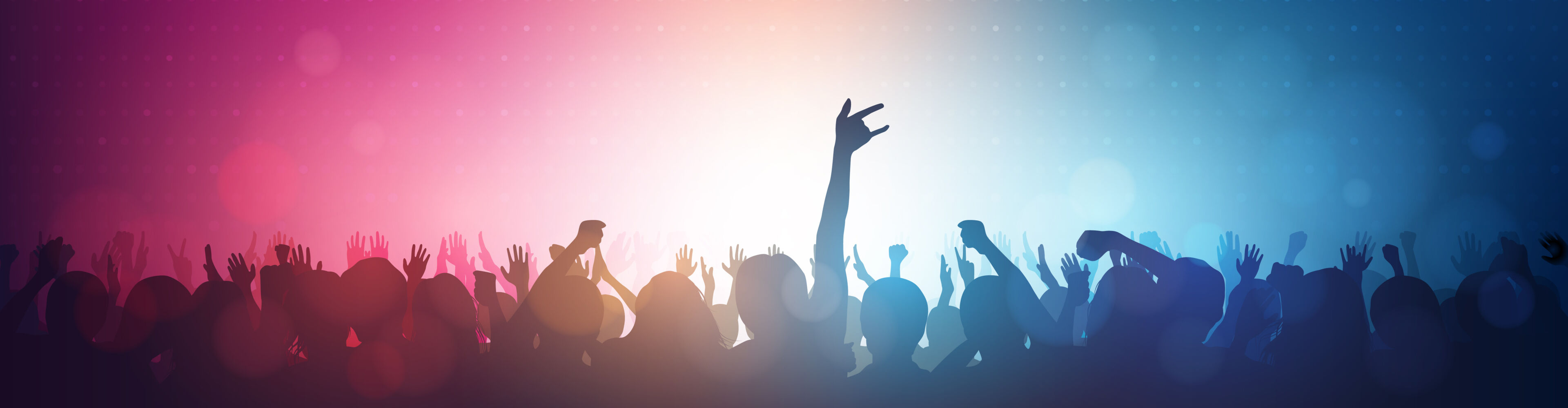 Feiernde Menschenmenge bei Festivalkonzert