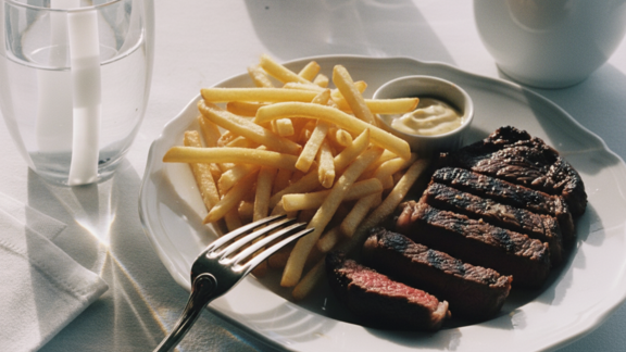 Pommes und Schnitzel