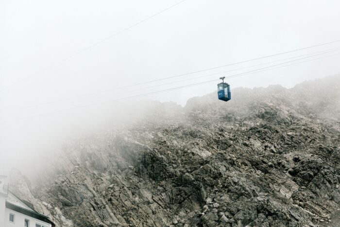 Die Vallugabahn II fährt bis zur 2.811m hohen Vallugaspitze