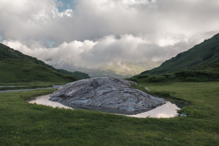Europäische Wasserscheide am Flexenpass