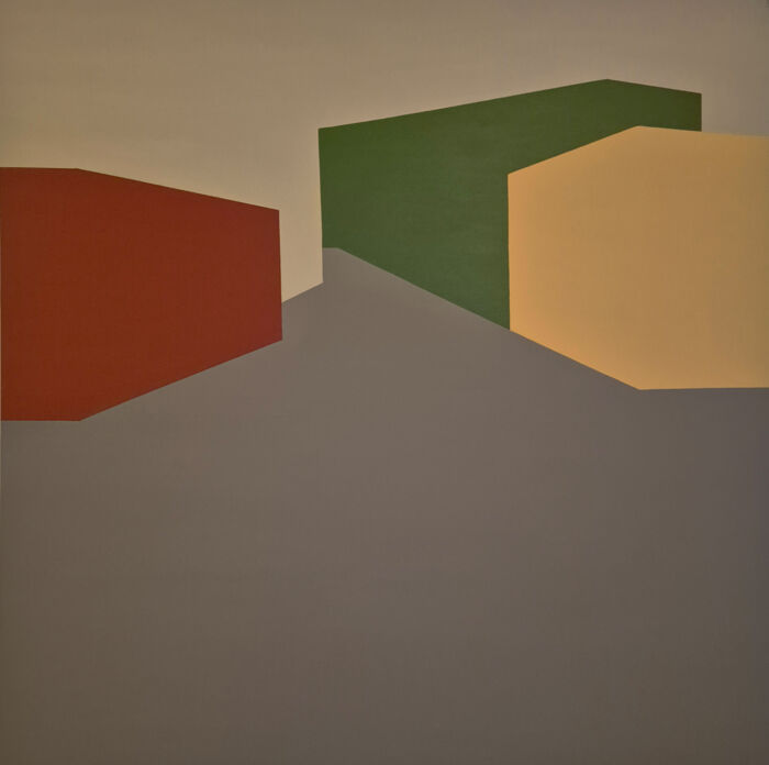 Mona Radziabari, Less is enough 100x100cm Acrylic on canvas, 2024