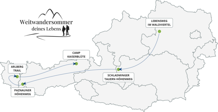 Kartenausschnitt Weitwandersommer deines Lebens