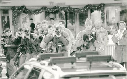 Schwarz-WeiÃ Foto von Fotografen