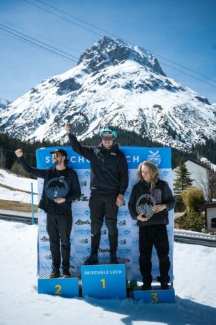 Siegerehrung vom MTB Rennen im Winter
